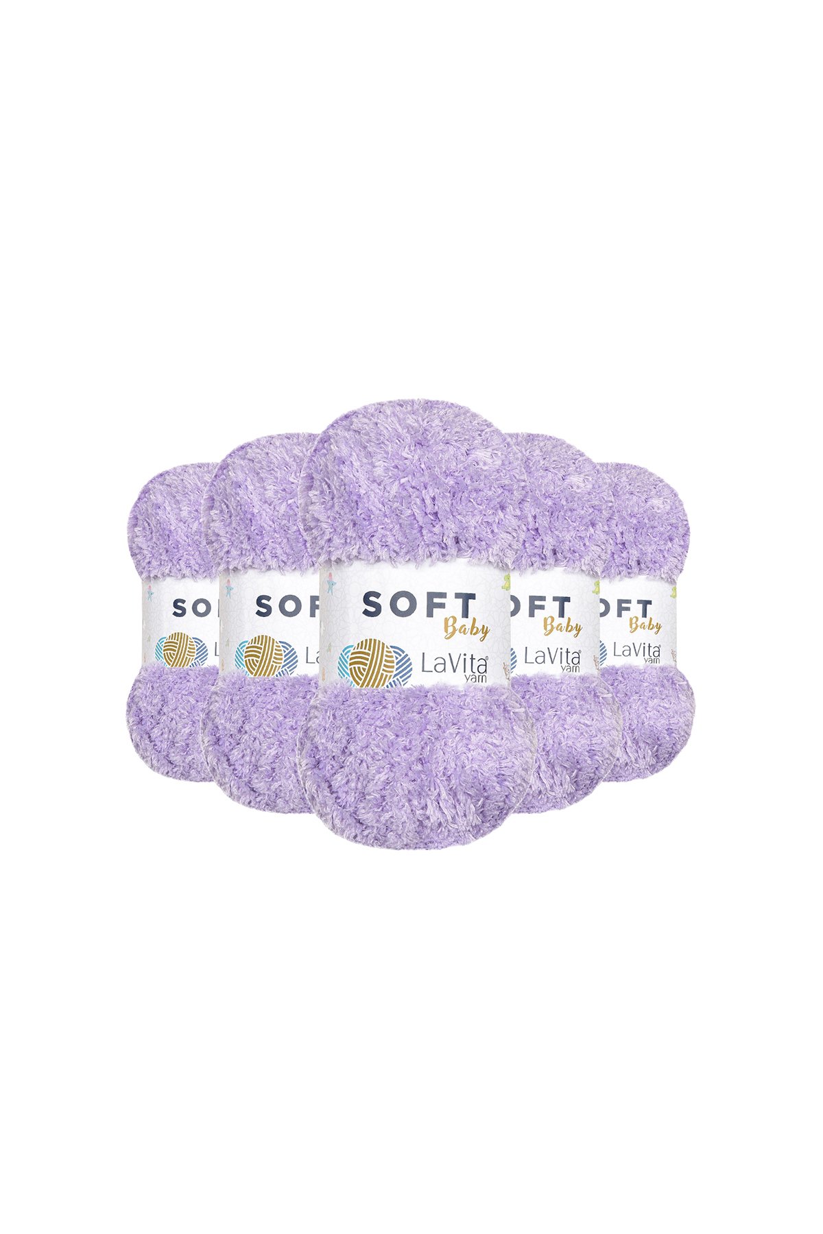 Soft El Örgü İpi %100 Soft Polyester 500gr 5 ADET (5101 LİLA)