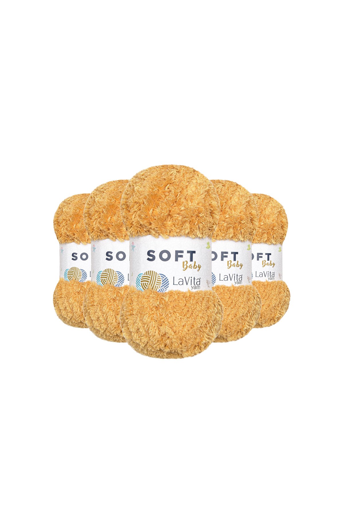 Soft El Örgü İpi %100 Soft Polyester 500gr 5 ADET (1038 BAL KÖPÜĞÜ)