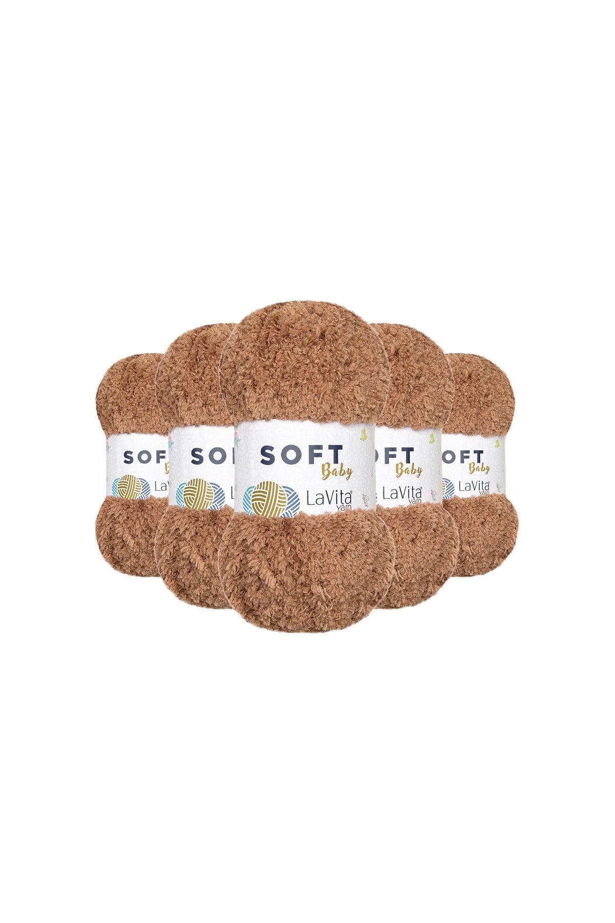 Soft El Örgü İpi %100 Soft Polyester 500gr 5 ADET (7120 ORTA D. TÜYÜ)