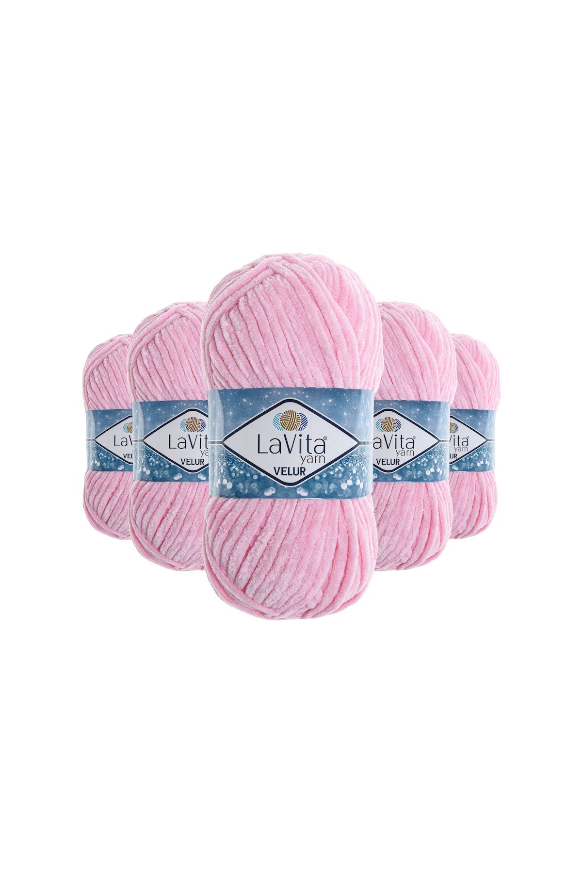 Velur Kadife El Örgü İpi %100 Polyester 500gr 5 Adet (4007 Bebe Pembe)
