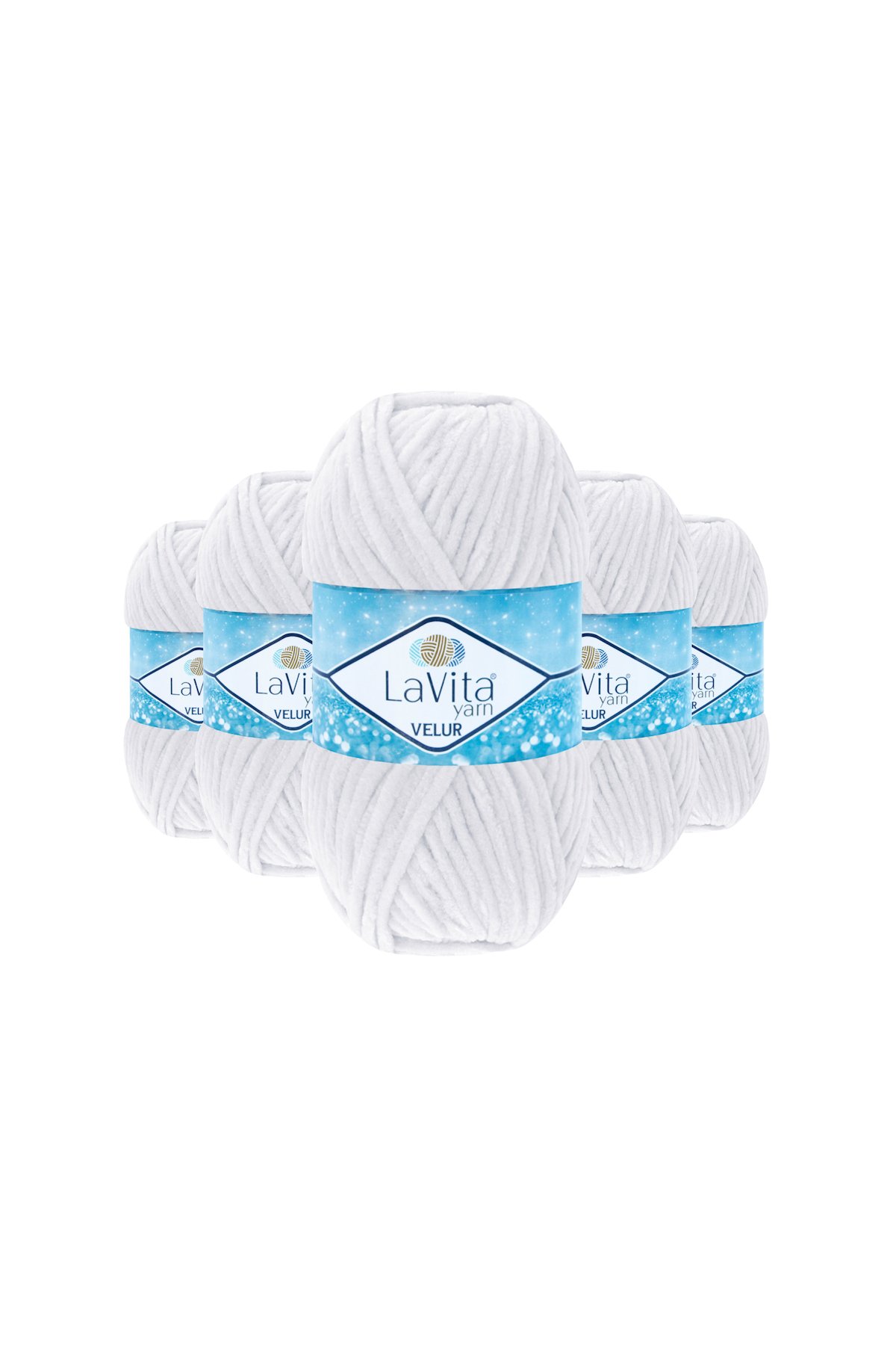 Velur Kadife El Örgü İpi %100 Polyester 500gr 5 Adet (1002 Opti̇k Beyaz)
