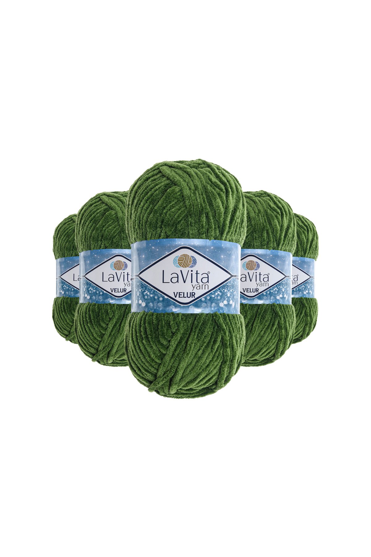 Velur Kadife El Örgü İpi %100 Polyester 500gr 5 ADET (8119 ÇİMEN YEŞİLİ)