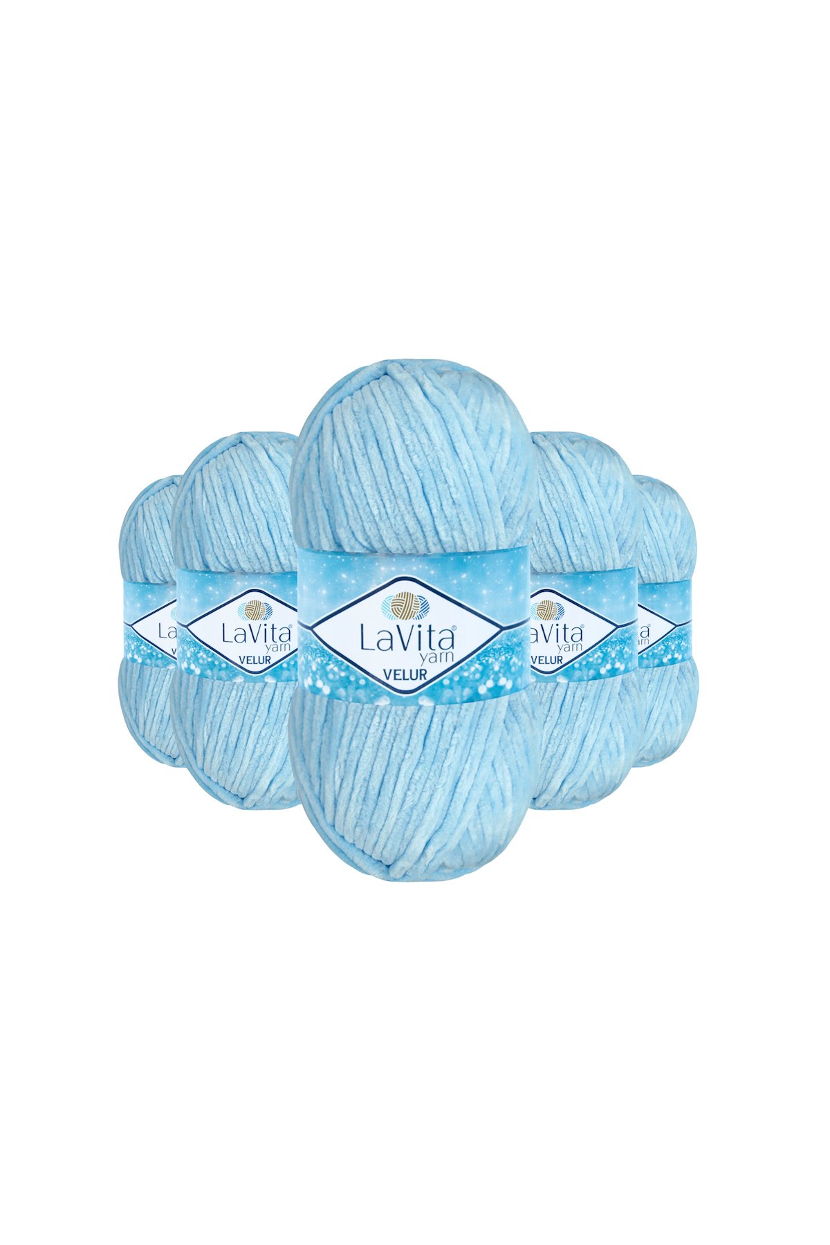 Velur Kadife El Örgü İpi %100 Polyester 500gr 5 ADET (5010 MAVİ)