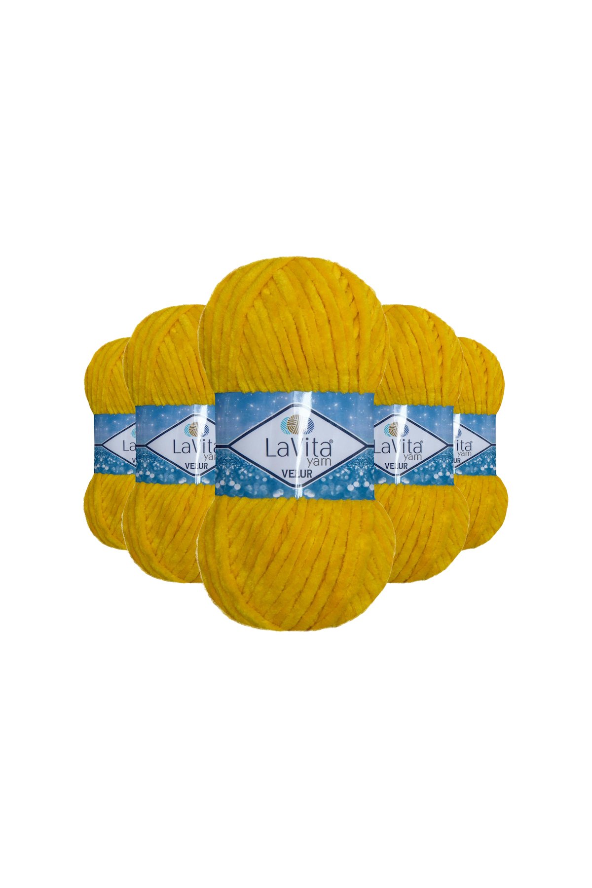 Velur Kadife El Örgü İpi %100 Polyester 500gr 5 ADET (2040 SARI)