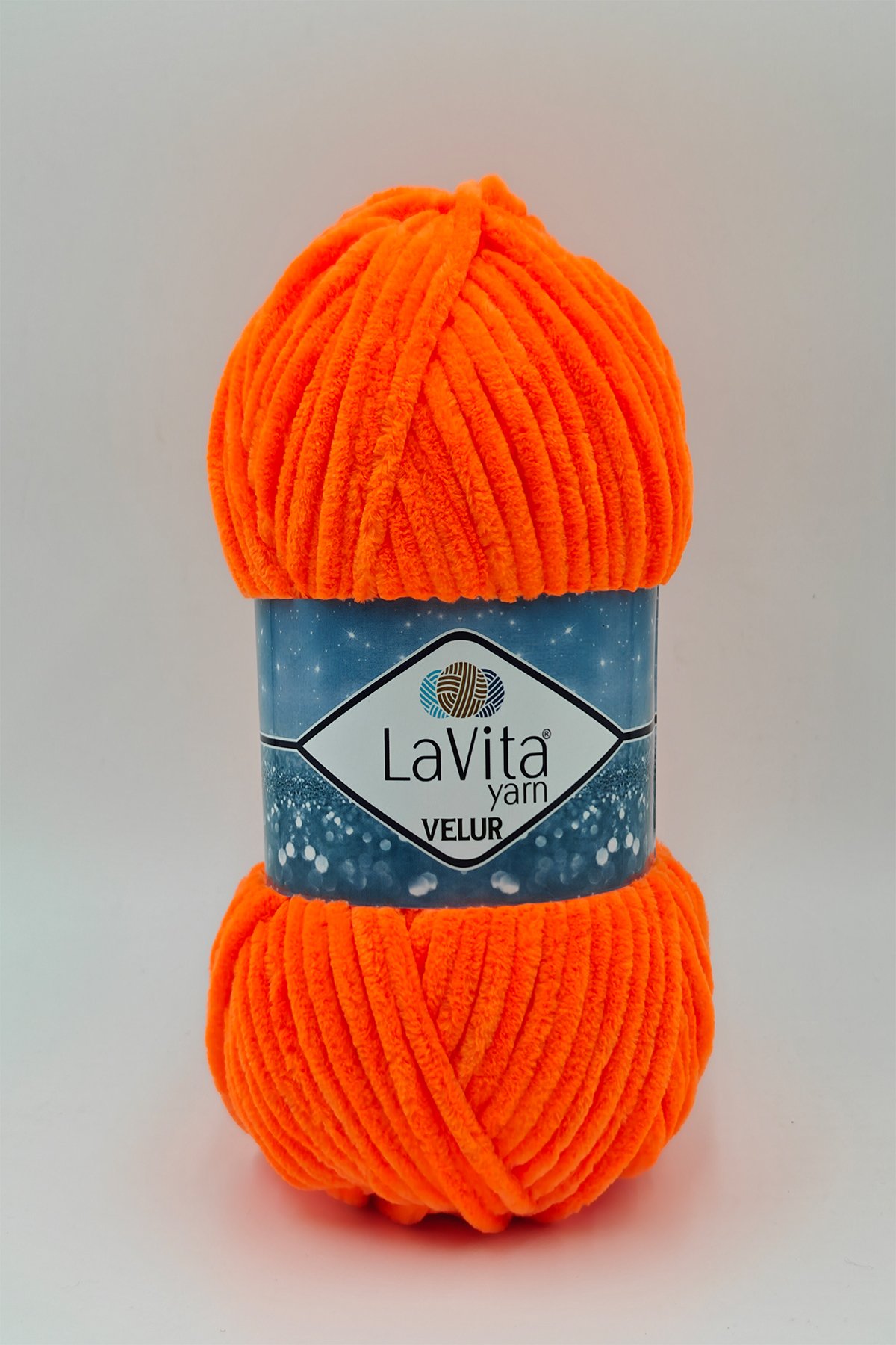 Velur Kadife El Örgü Ipi %100 Polyester 100gr (2324 NEON TURUNCU)