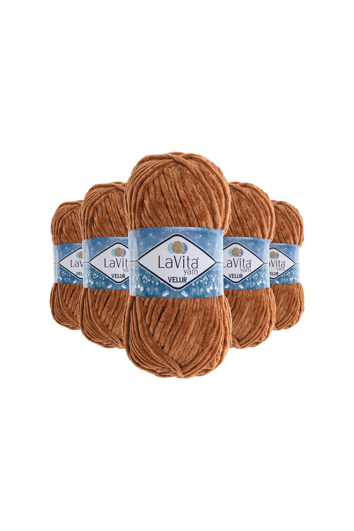 Velur Kadife El Örgü İpi %100 Polyester 500gr 5 ADET (7211 S.KAHVE)