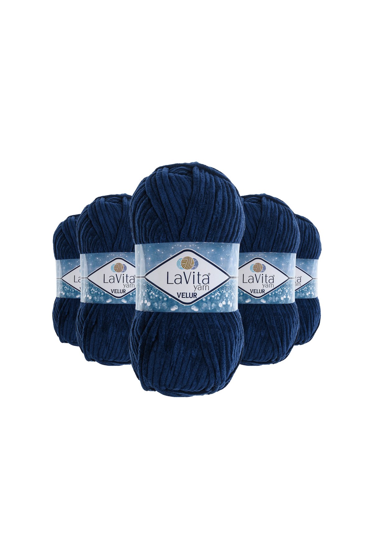Velur Kadife El Örgü İpi %100 Polyester 500gr 5 ADET (5301 LACİVERT)