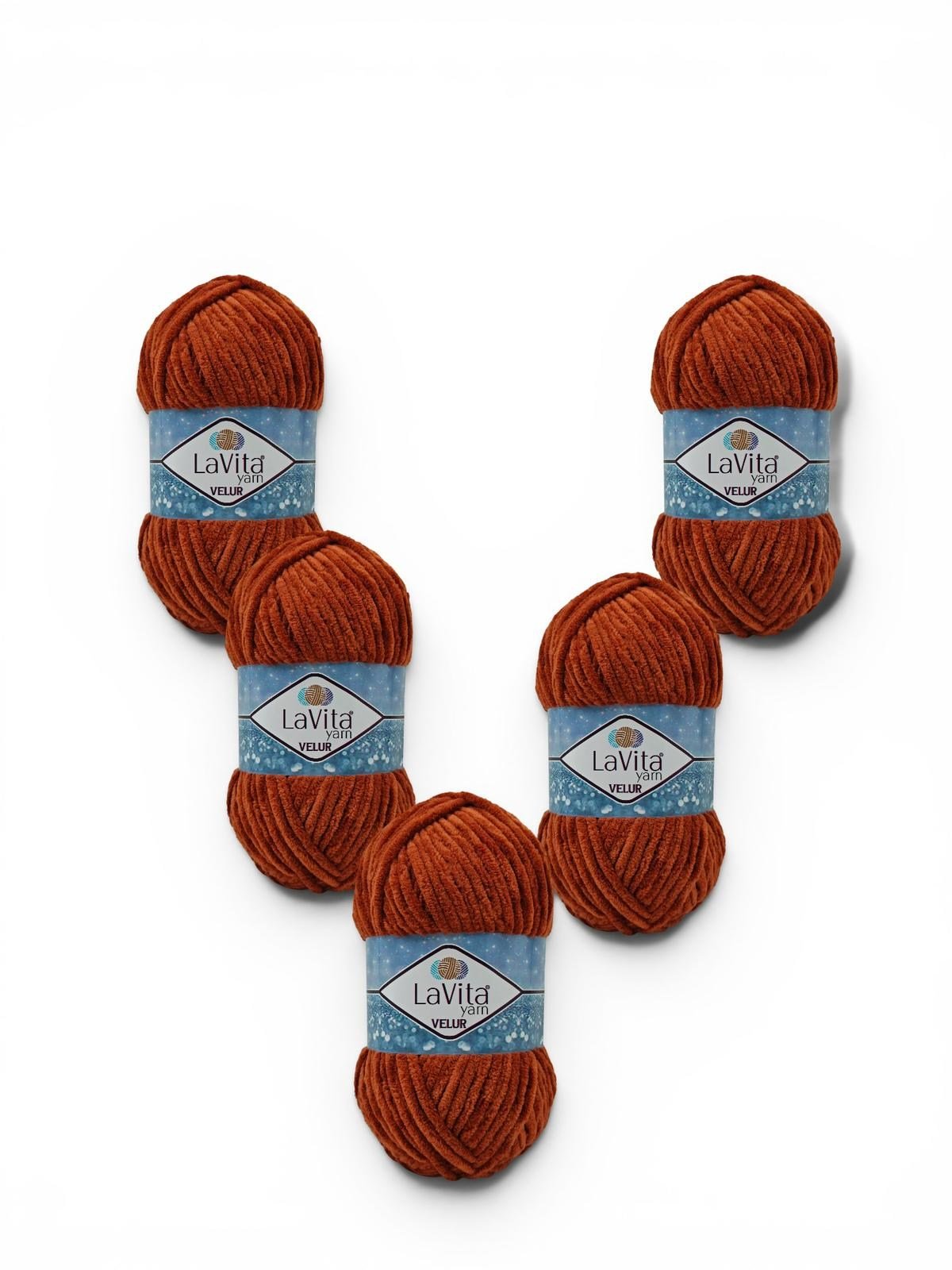 Velur Kadife El Örgü İpi %100 Polyester 500gr 5 ADET (4135 FOX)