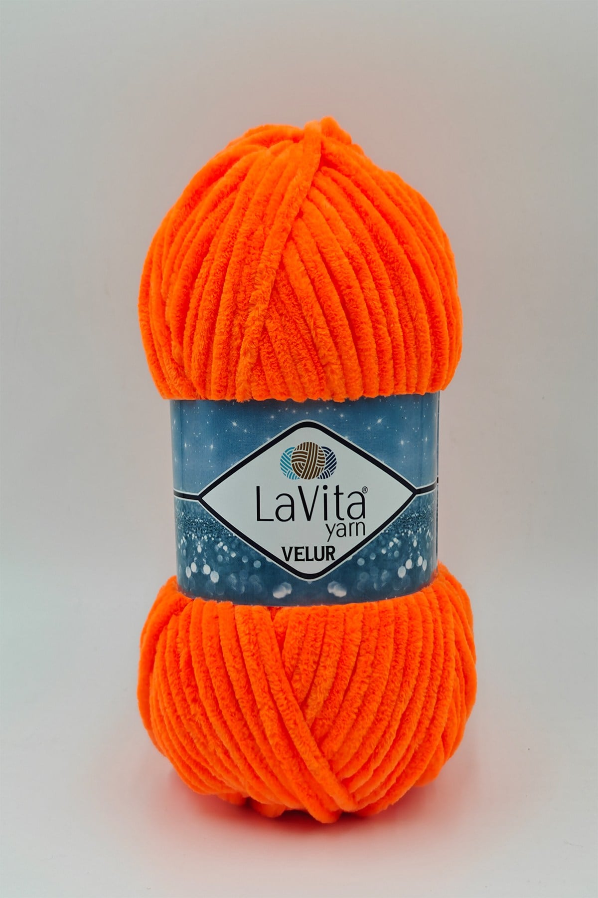 Velur Kadife El Örgü Ipi %100 Polyester 100gr (2324 NEON TURUNCU)