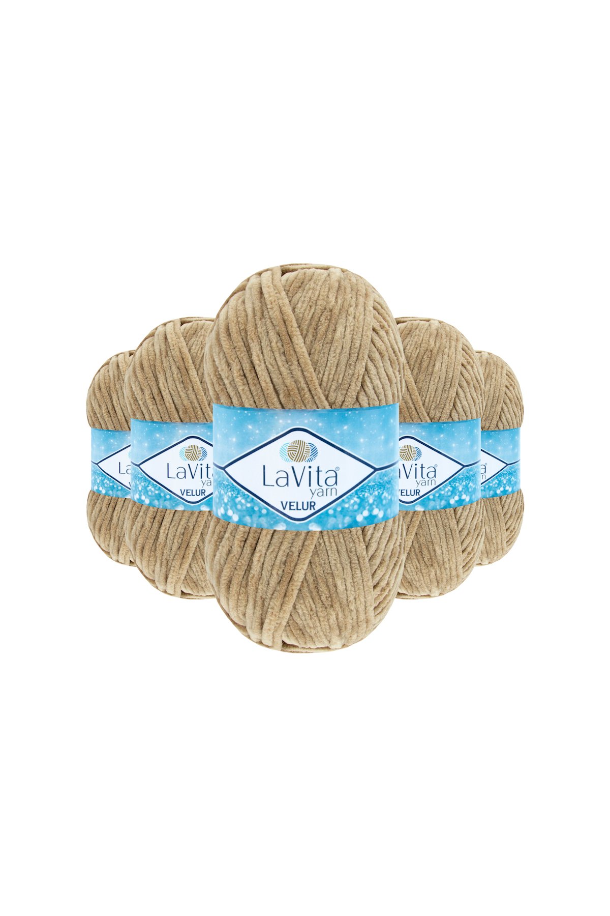 Velur Kadife El Örgü İpi %100 Polyester 500gr 5 ADET (7119 SAND)