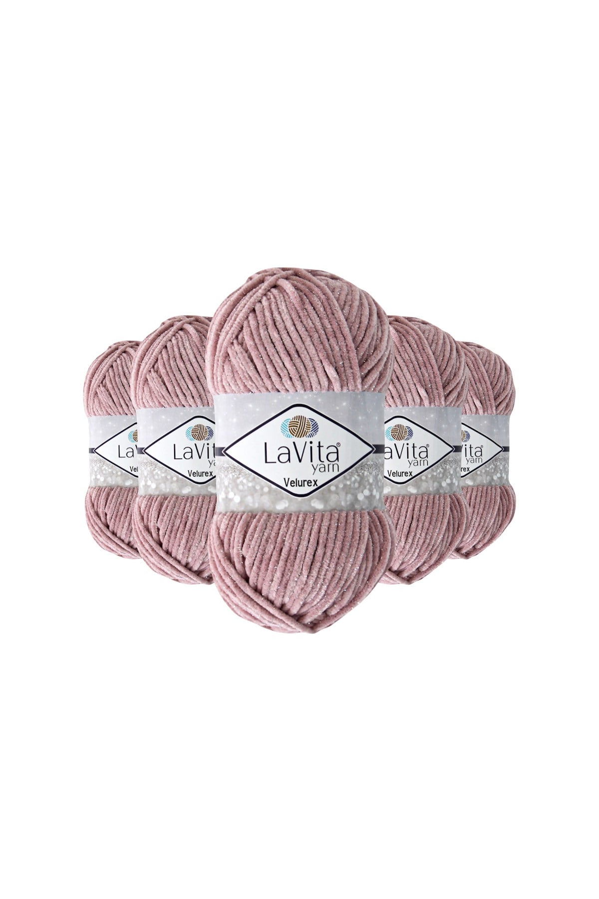 Velurex Simli El Örgü İpi %90 Polyester %10 Lurex 500gr 5 ADET (4002 PEMBE)