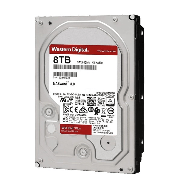 WD 8TB RED Plus 80EFPX 5400 RPM 256MB SATA-3 NAS Diski