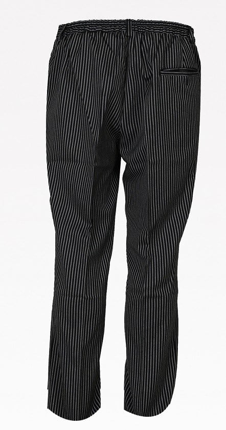 Aşçı Pantolonu Lastikli Siyah Beyaz Çizgili Desenli Unisex Şef Pantolon