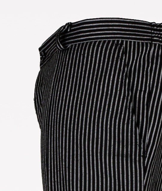 Aşçı Pantolonu Lastikli Siyah Beyaz Çizgili Desenli Unisex Şef Pantolon