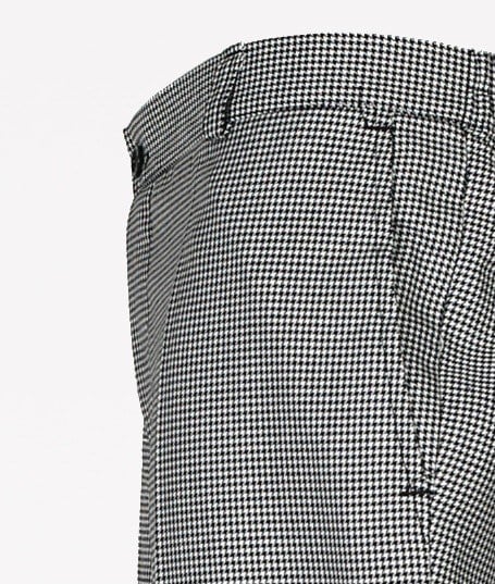 Aşçı Pantolonu Lastikli Siyah Beyaz Kazayağı Desenli Unisex Şef Pantolon