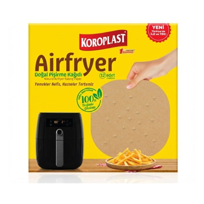Airfryer Doğal Pişirme Kağıdı 12'li Xxl Uyumlu