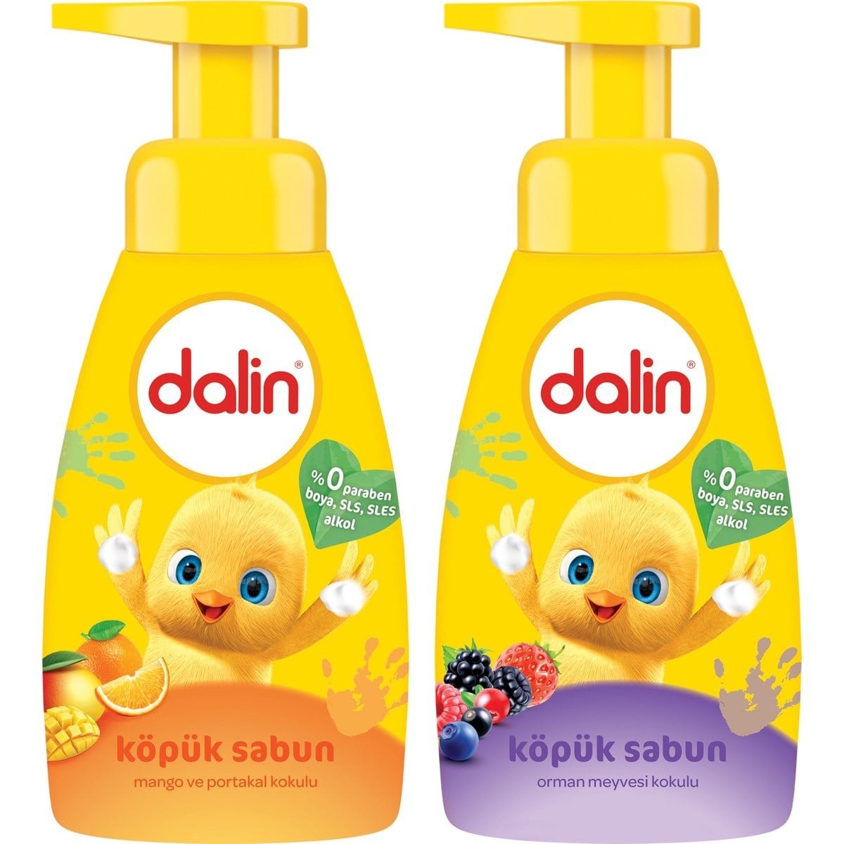 Köpük Sabun Mango ve Portakal 200 ml + Dalin Köpük Sabun Orman Meyveli 200 ml