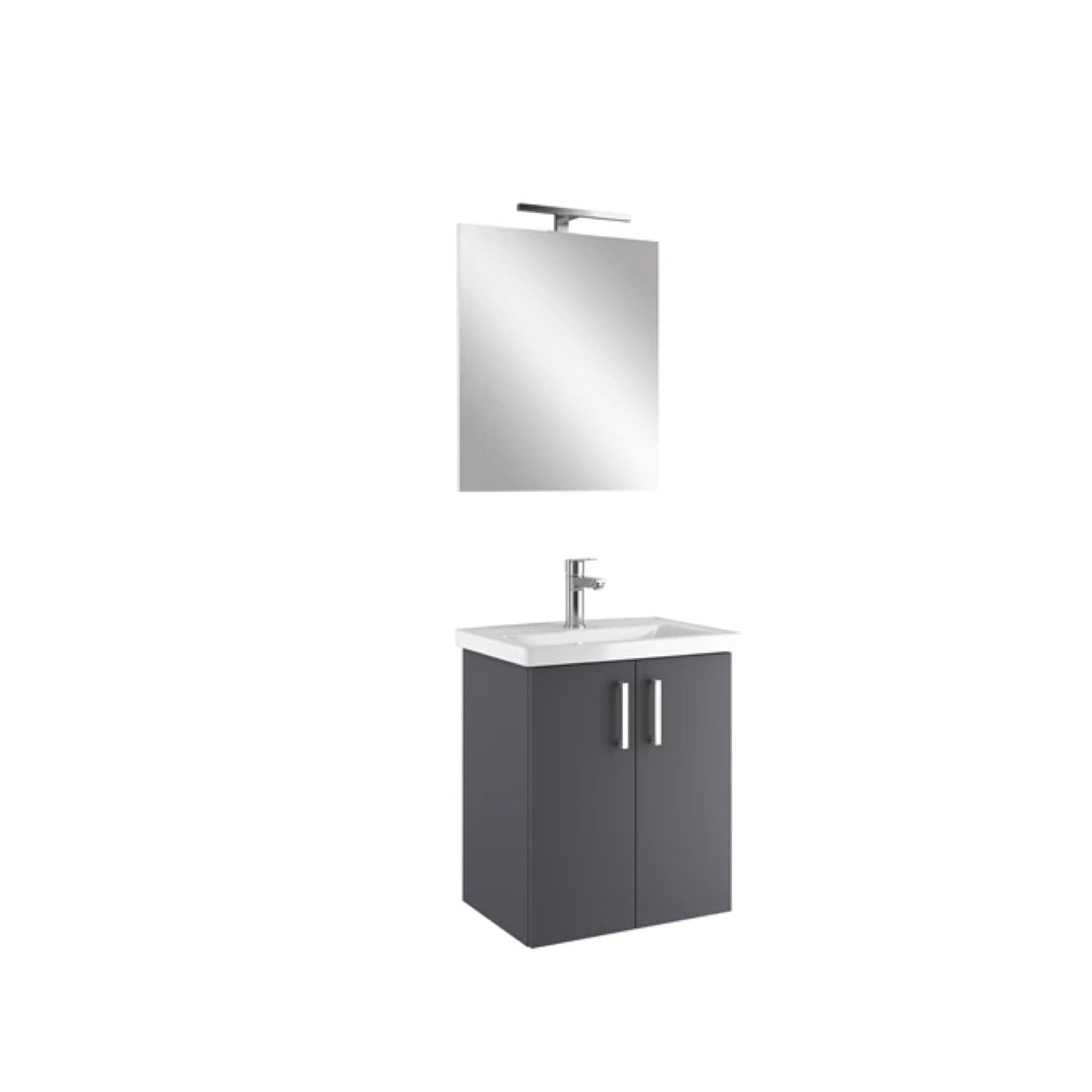 310300104644NOAH 55 CM ANTRASİT KAPAKLI ALT DOLAP + LAVABO +AYNA