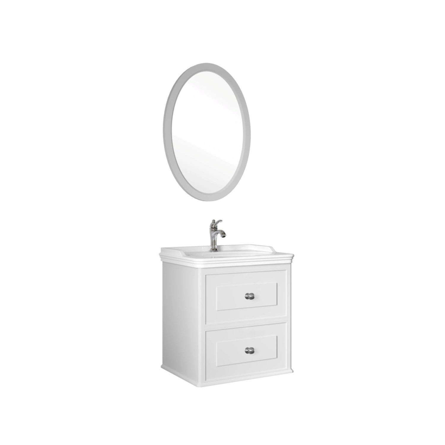 610100200134MIRO 65 CM ALT DOLAP + LAVABO + AYNA MAT BEYAZ