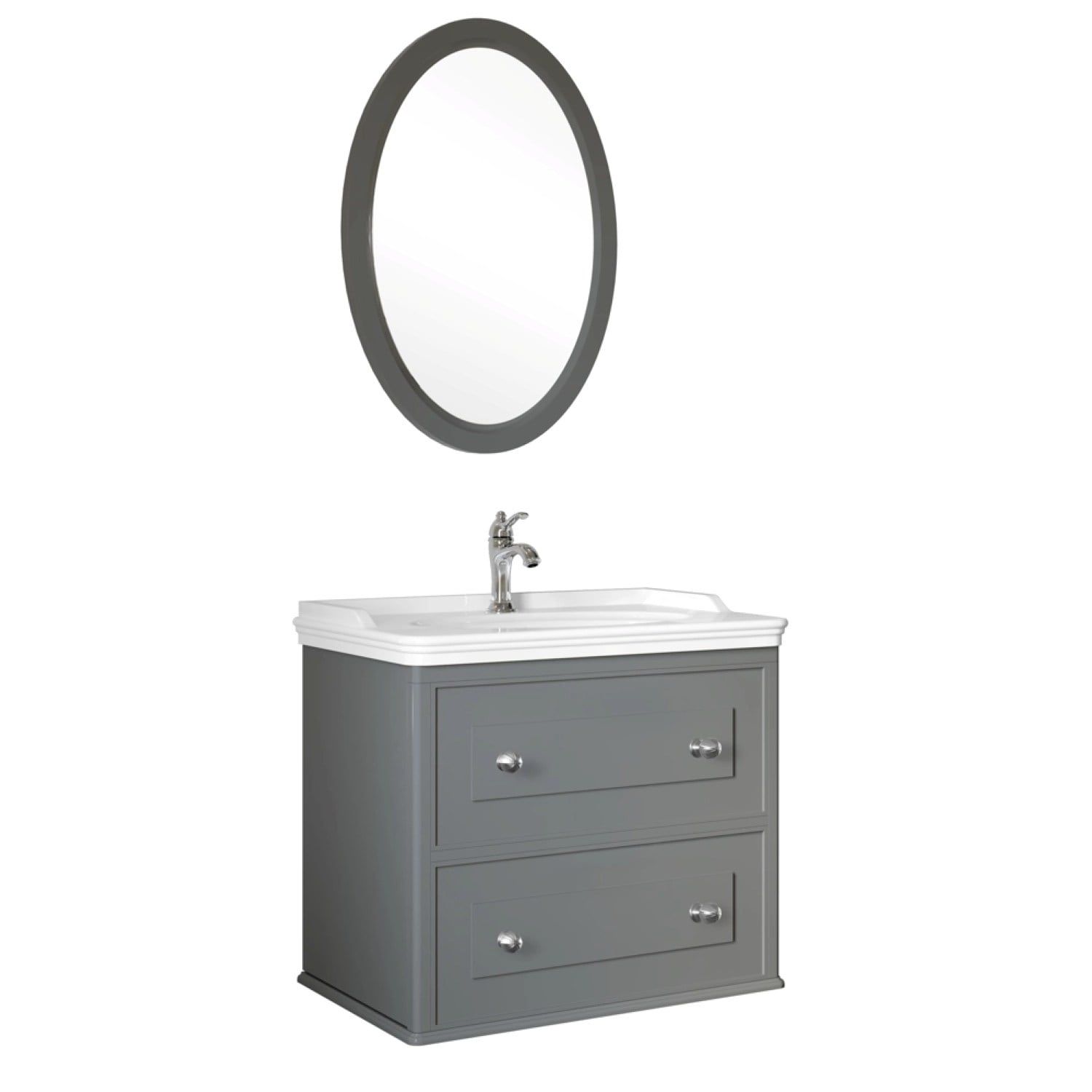 610100200138MIRO 80 CM ALT DOLAP + LAVABO + AYNA MAT GRI