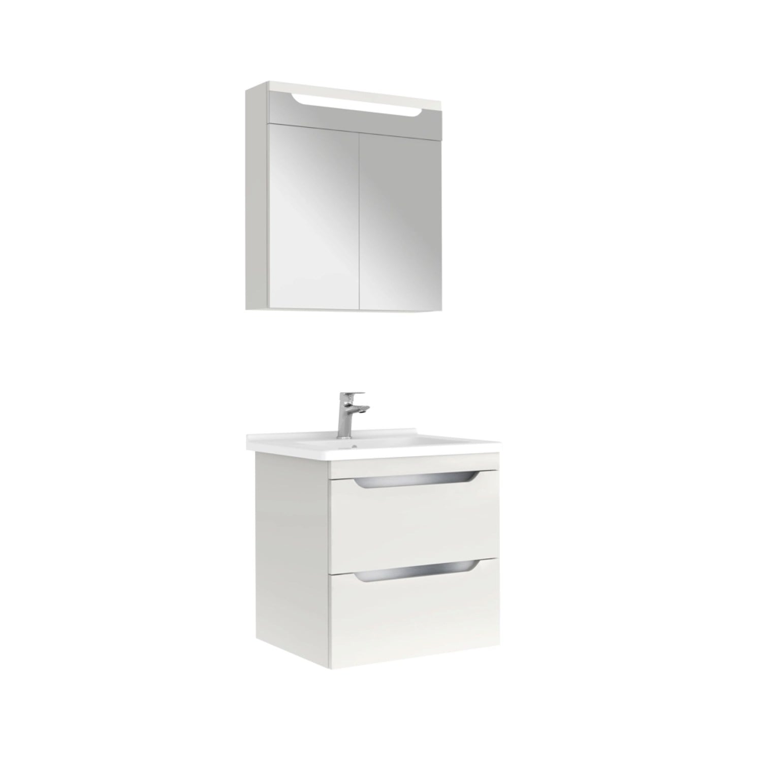610100201229CASILLA 65 CM ALT DOLAP + LAVABO + AYNA DOLAP MAT GRİ
