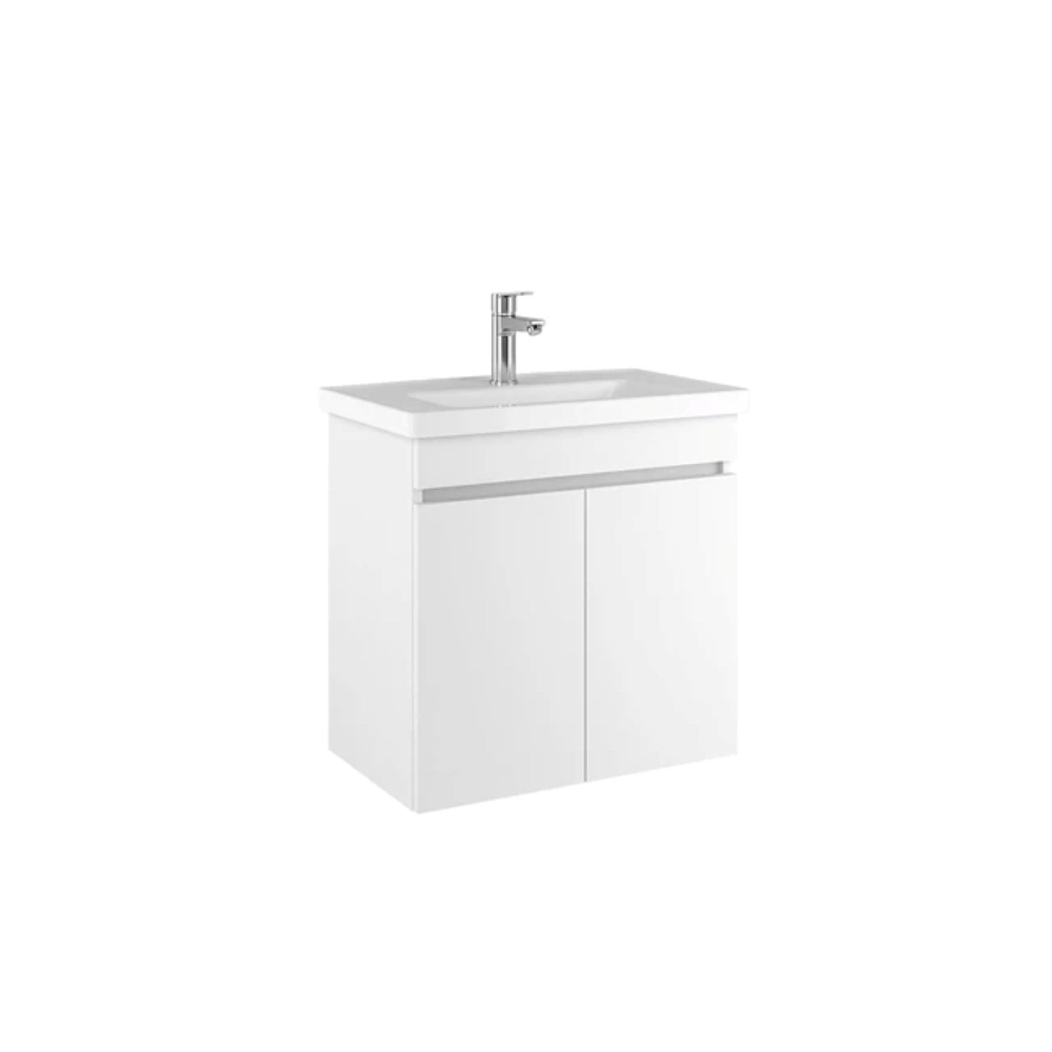 610100202022OPTIMUM PLUS 65 CM BEYAZ ALT DOLAP + LAVABO + 65 CM BEYAZ RAFLI AYNA DOLAP