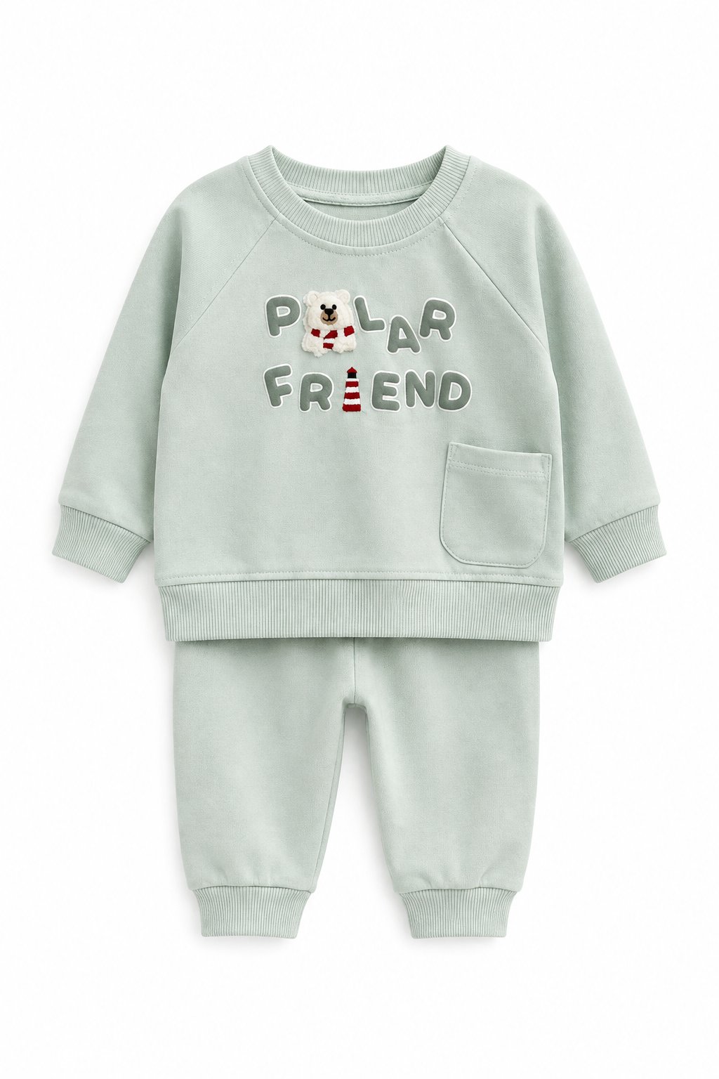 Erkek Bebek Ayıcık İşlemeli Eşofman Takım