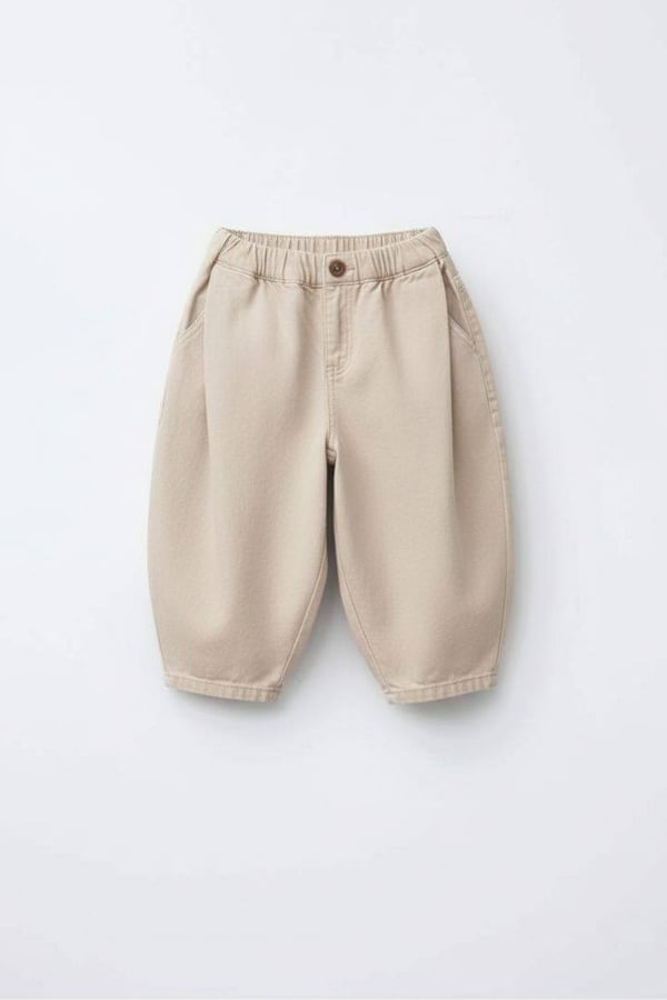 La Ciel Paris Balon Biyeli Denim Pantolon - Krem