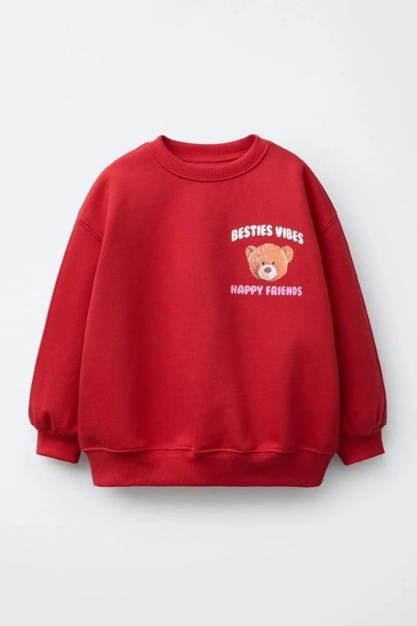 La Ciel Paris Kız Çocuk Ayı Baskılı Sweatshirt