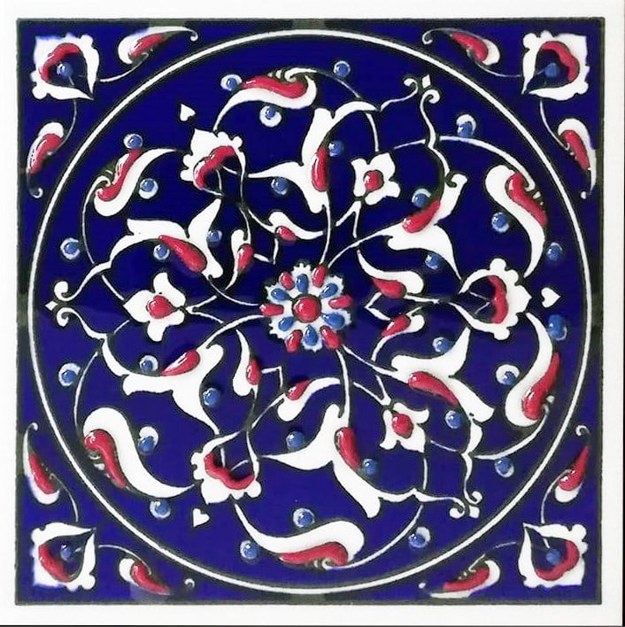 Armada Çini 10x10 Cm ED 110 İznik rumi desenli Kütahya Çini karo