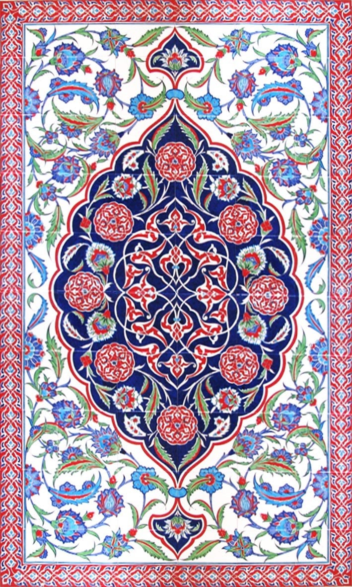 Armada Çini 120x200 iznik cini desenli el dekor kutahya cinisi