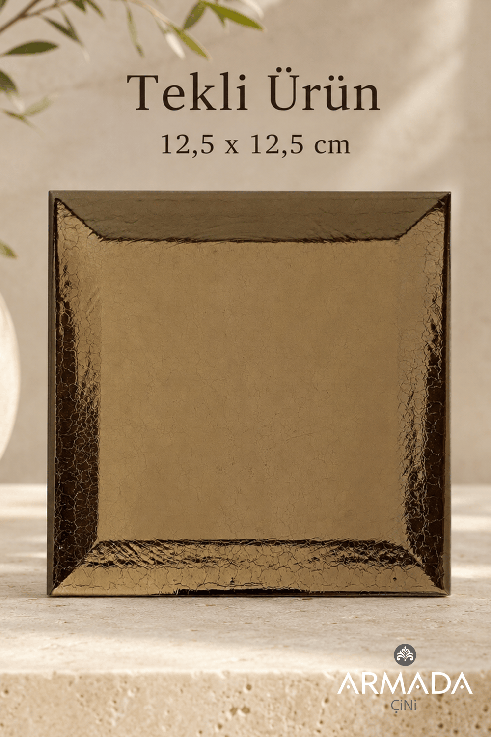 Armada Çini 12,5x12,5 Cm Metro Bronz  Çini Seramik Karo