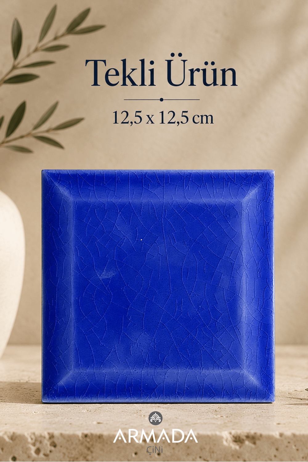 Armada Çini 12,5x12,5 Cm Metro Kobalt Çini Seramik Karo