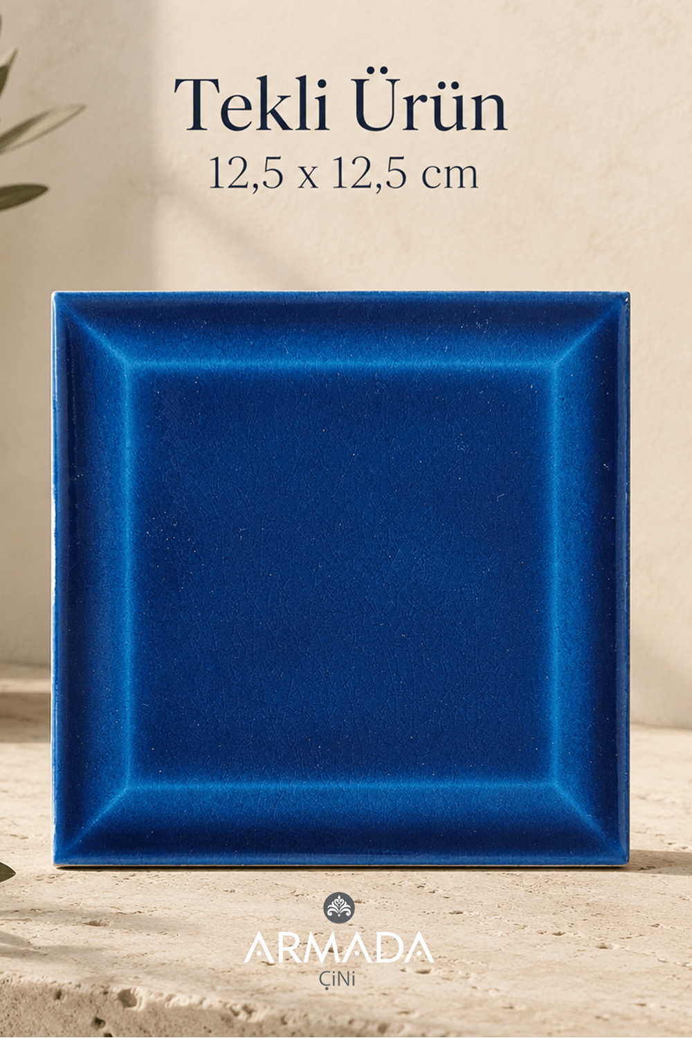 Armada Çini 12,5x12,5 Cm Metro Petrol Mavisi Çini Seramik Karo