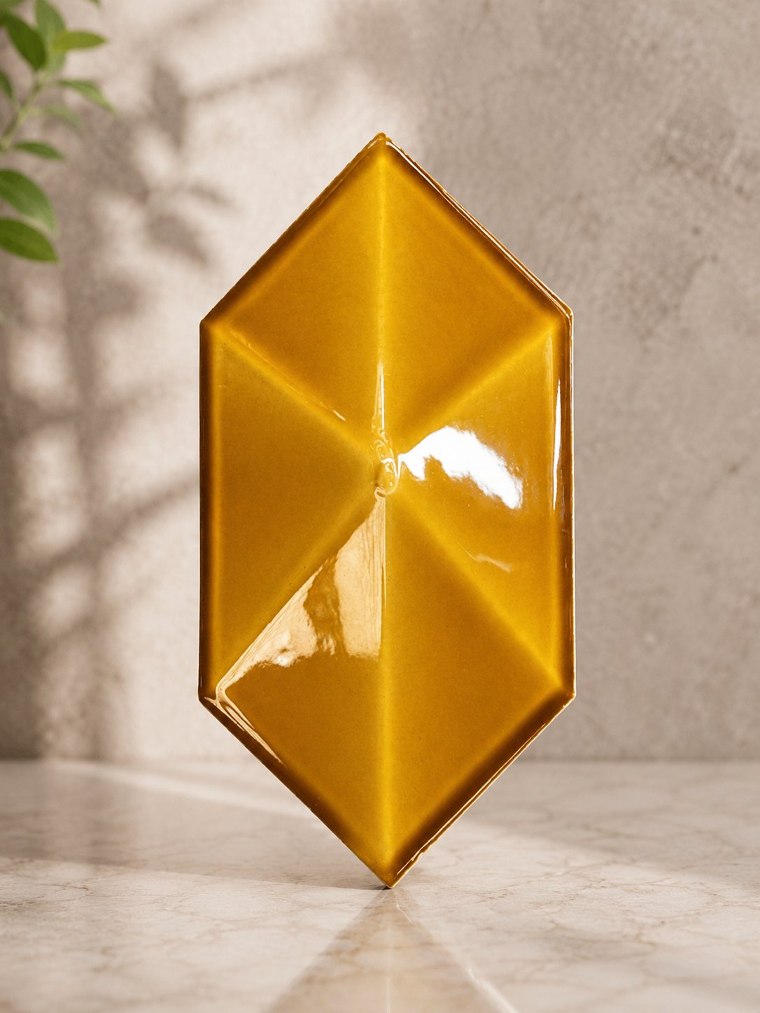 Armada Çini 12,5x25 Cm Karamel Diamond Piramit Altıgen Çini Seramik