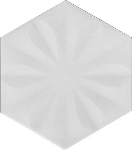 Armada Çini 15x17 Cm Çiçekli Beyaz Altıgen Seramik