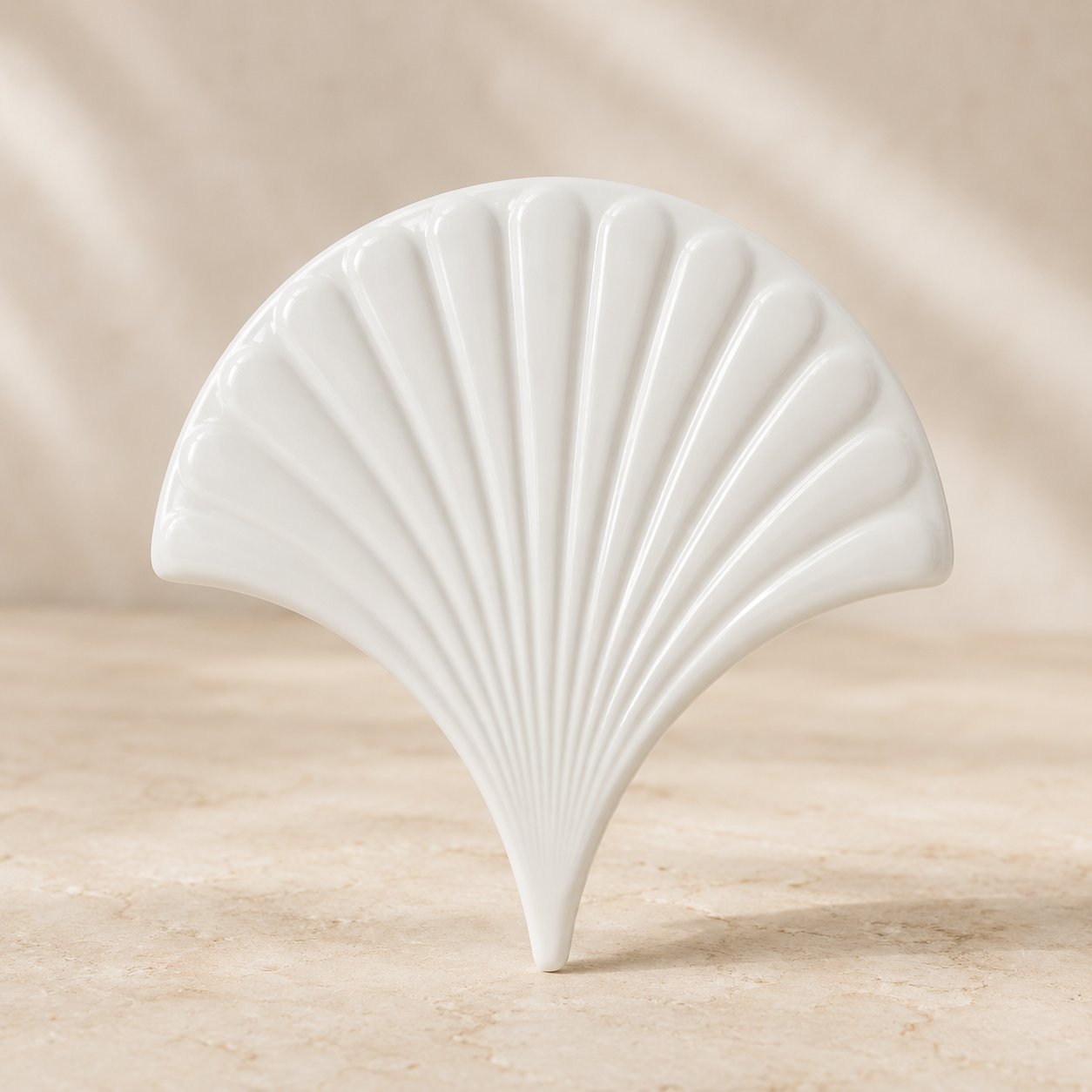 Armada Çini 17x17 cm Beyaz İstiridye Balık Pulu Seramik