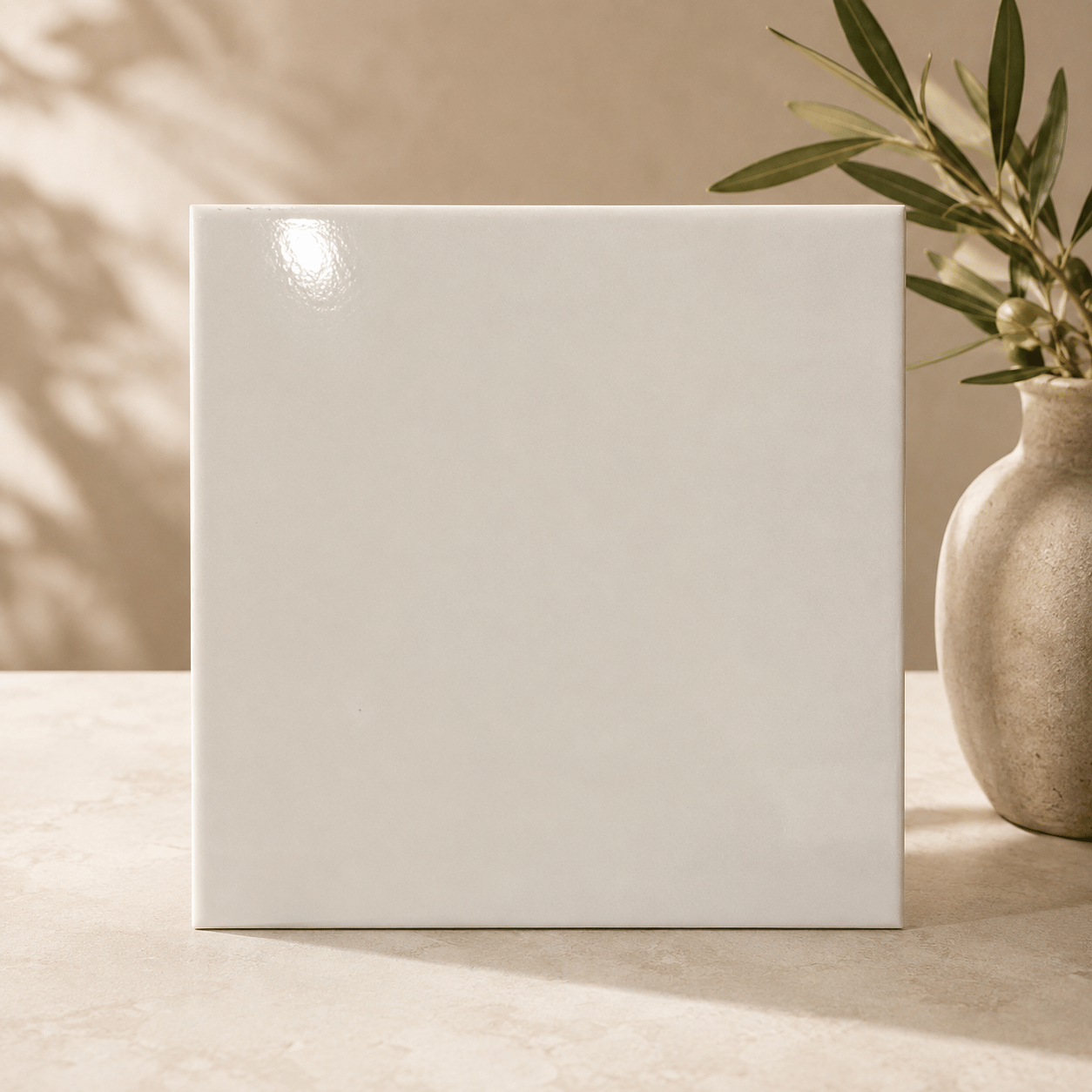 Armada Çini 20x20 Cm Ac 26 Beyaz Desen Kütahya Çini Seramik Karo
