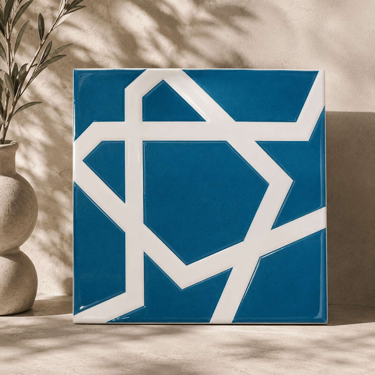 Armada çini 20x20 cm SP 100 Mavi Beyaz Desenli Kütahya çinisi