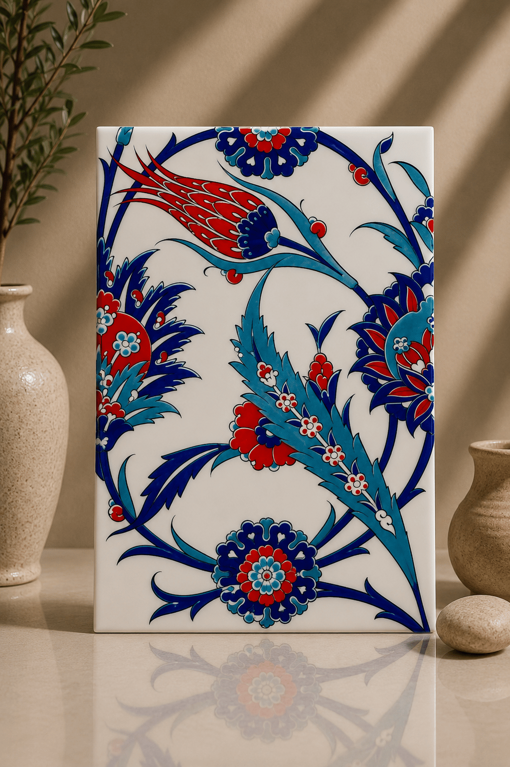 Armada Çini 20x25 Cm Ac 313 Lale Desenli Kütahya Çini Seramik Karo