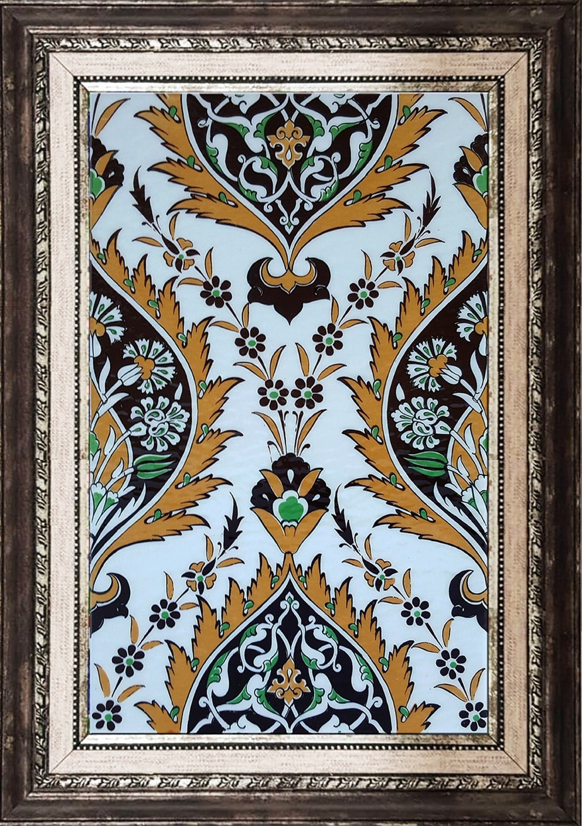 Armada Çini 25x40 Cm SP 417 Sarı Göbekli Kütahya İznik Çini Pano