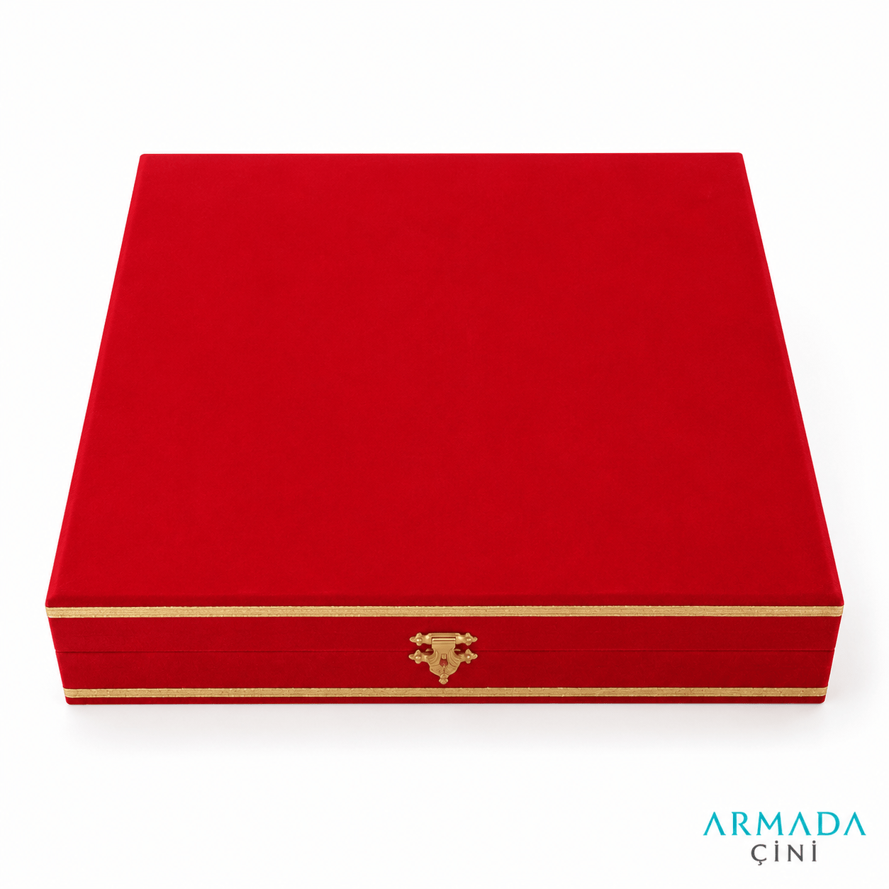 Armada Çini 30 cm Tabak kadife Kutusu Kırmızı