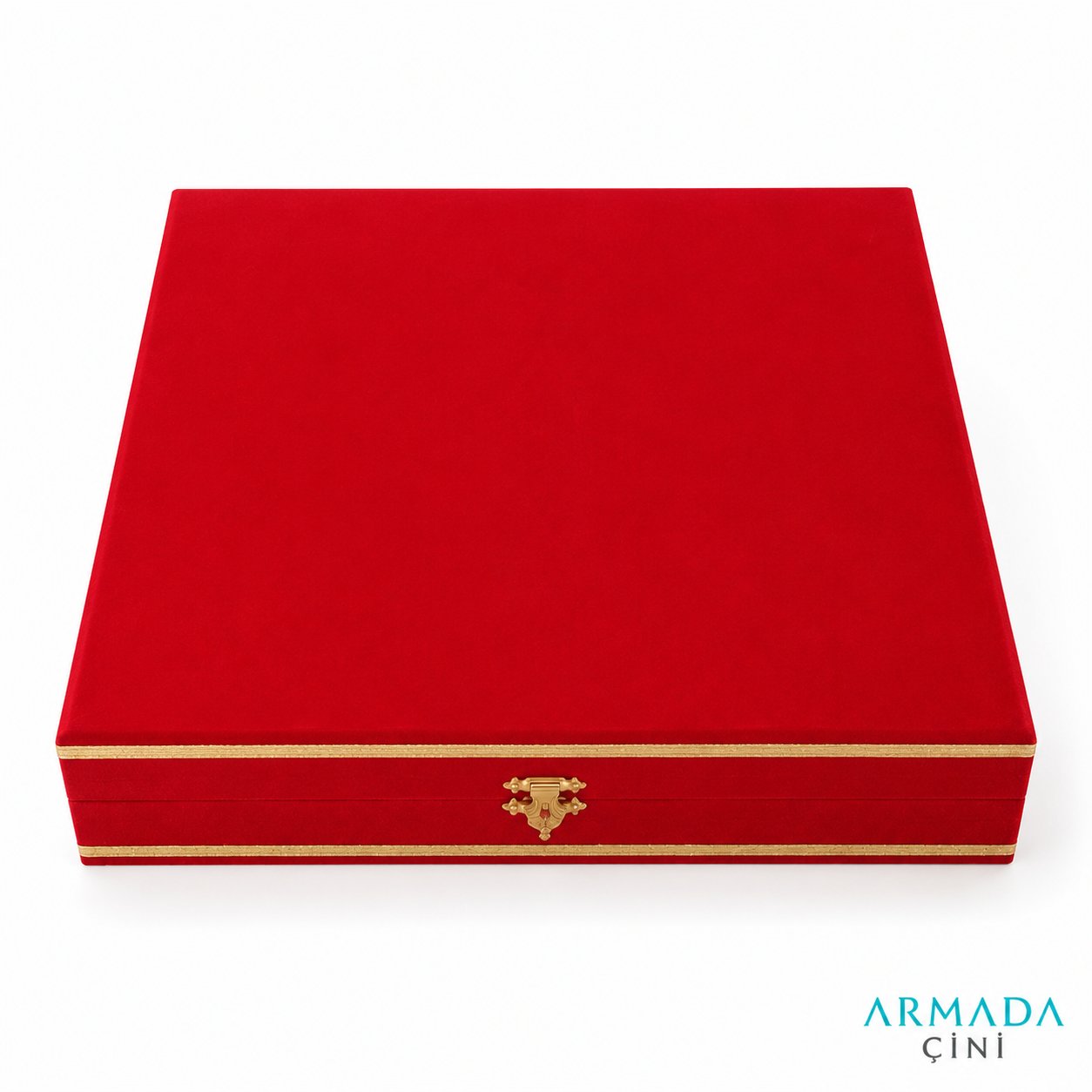 Armada Çini 40 cm Tabak kadife Kutusu Kırmızı