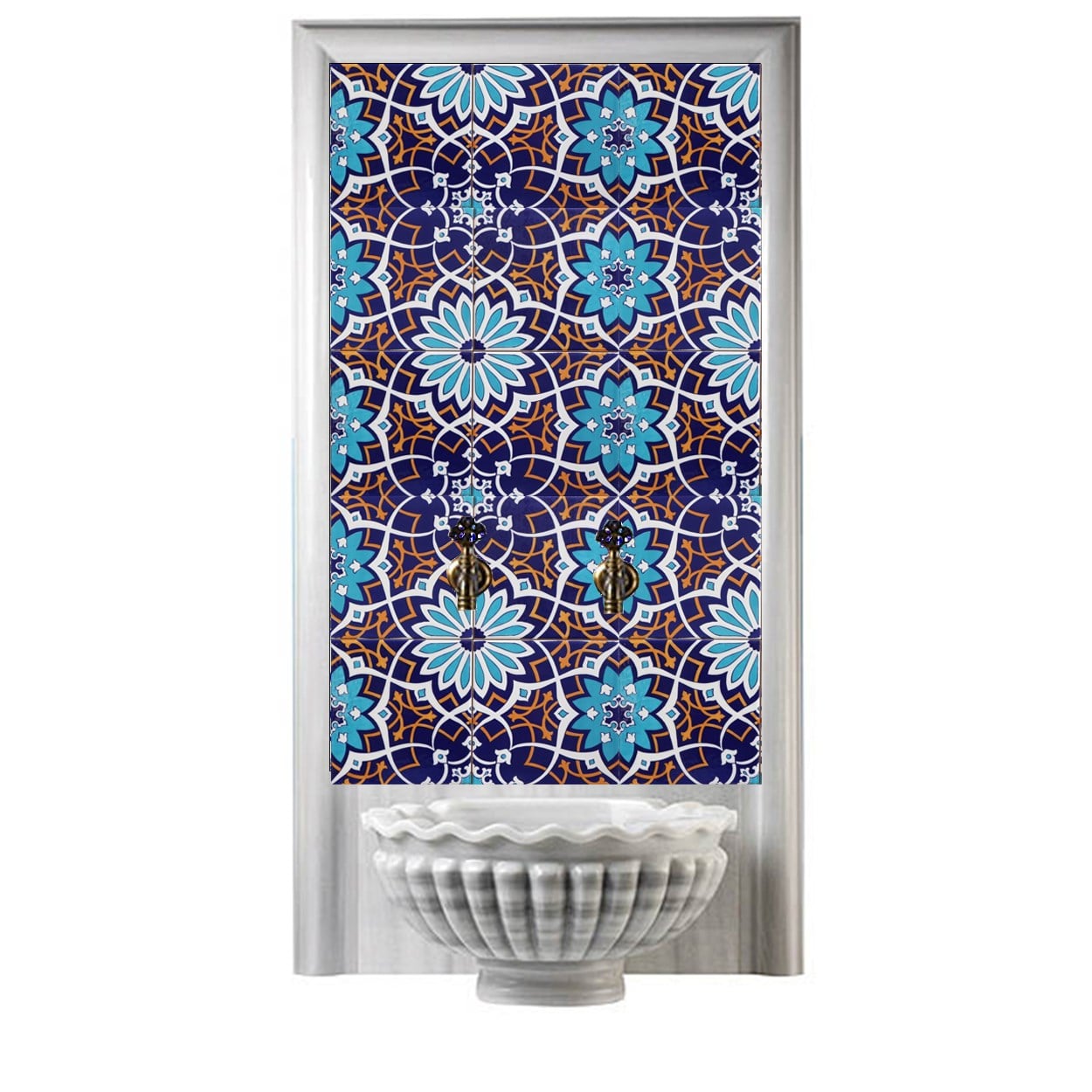 Armada Çini 60x100 Cm SP 105 Kahve Serigraf Türk Hamamı Pano