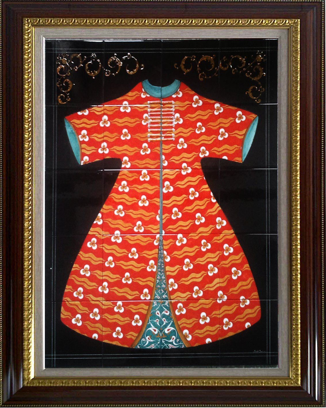 Armada Çini 80x100 Cm ED 686 Osmanlı Kaftanı Eldekoru Çini Pano