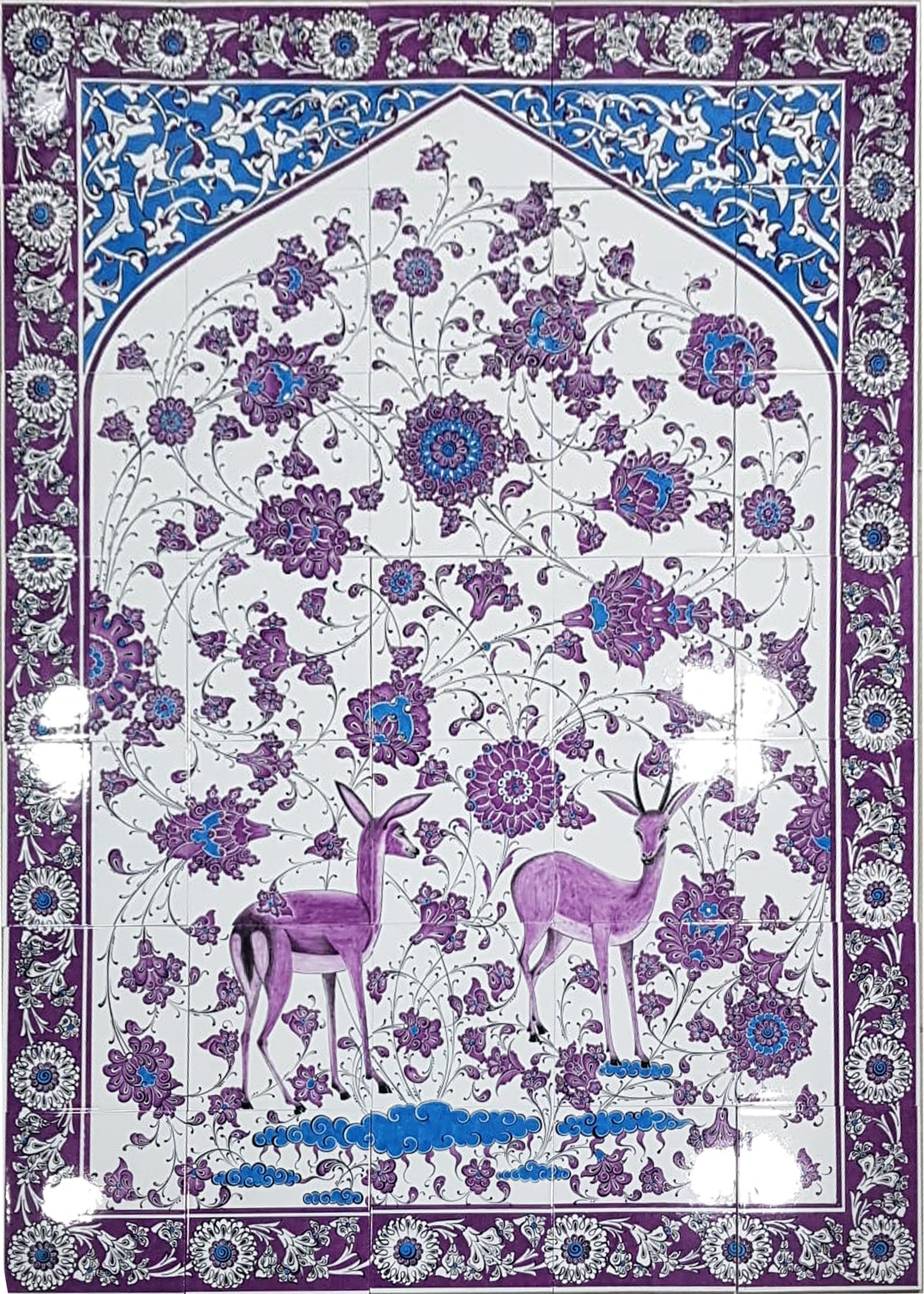 Armada Çini 80x140 Cm ED 684 Ceylanlı El dekoru Çini Pano