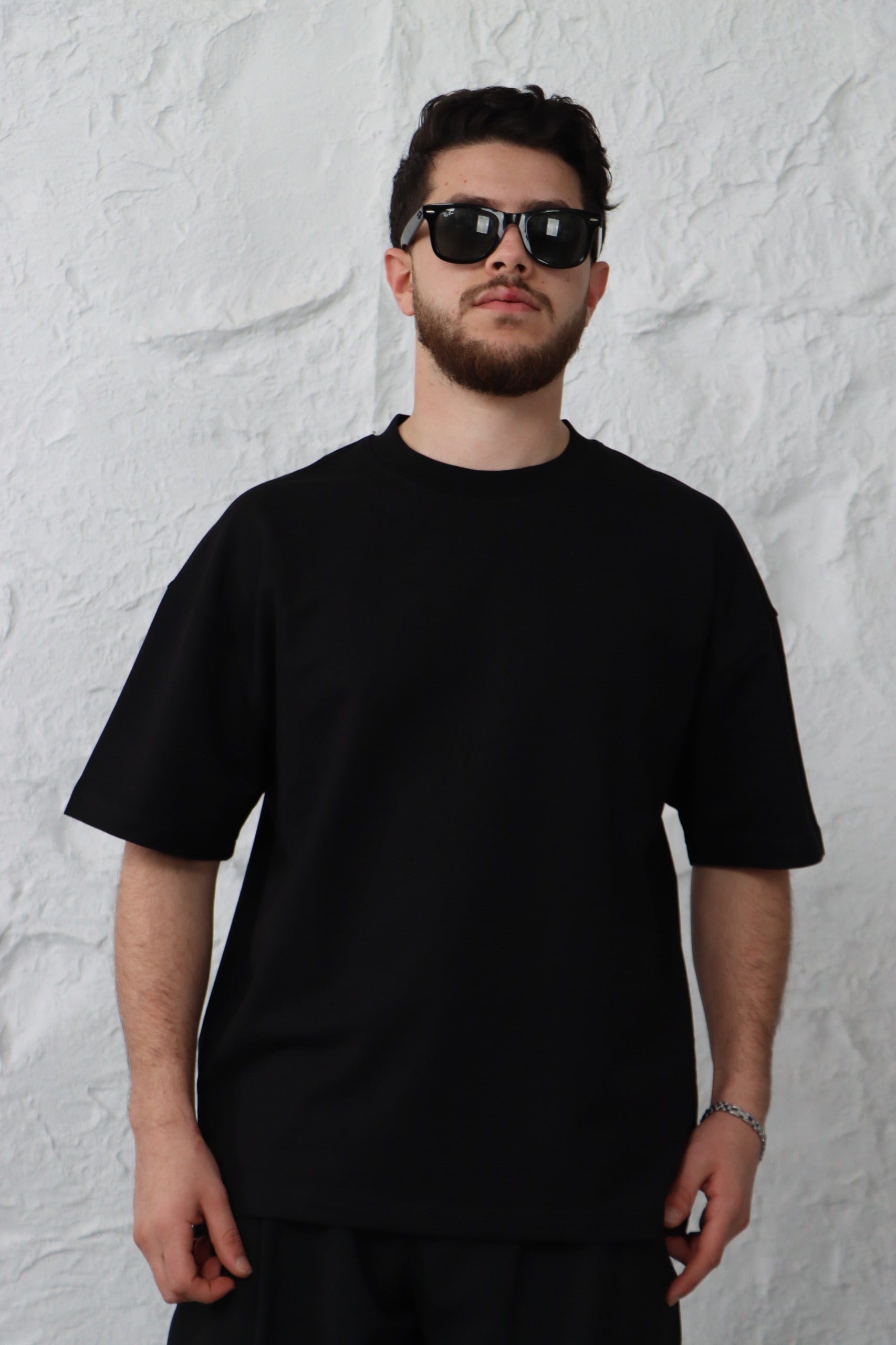 İki İplik Siyah Basic T-shirt