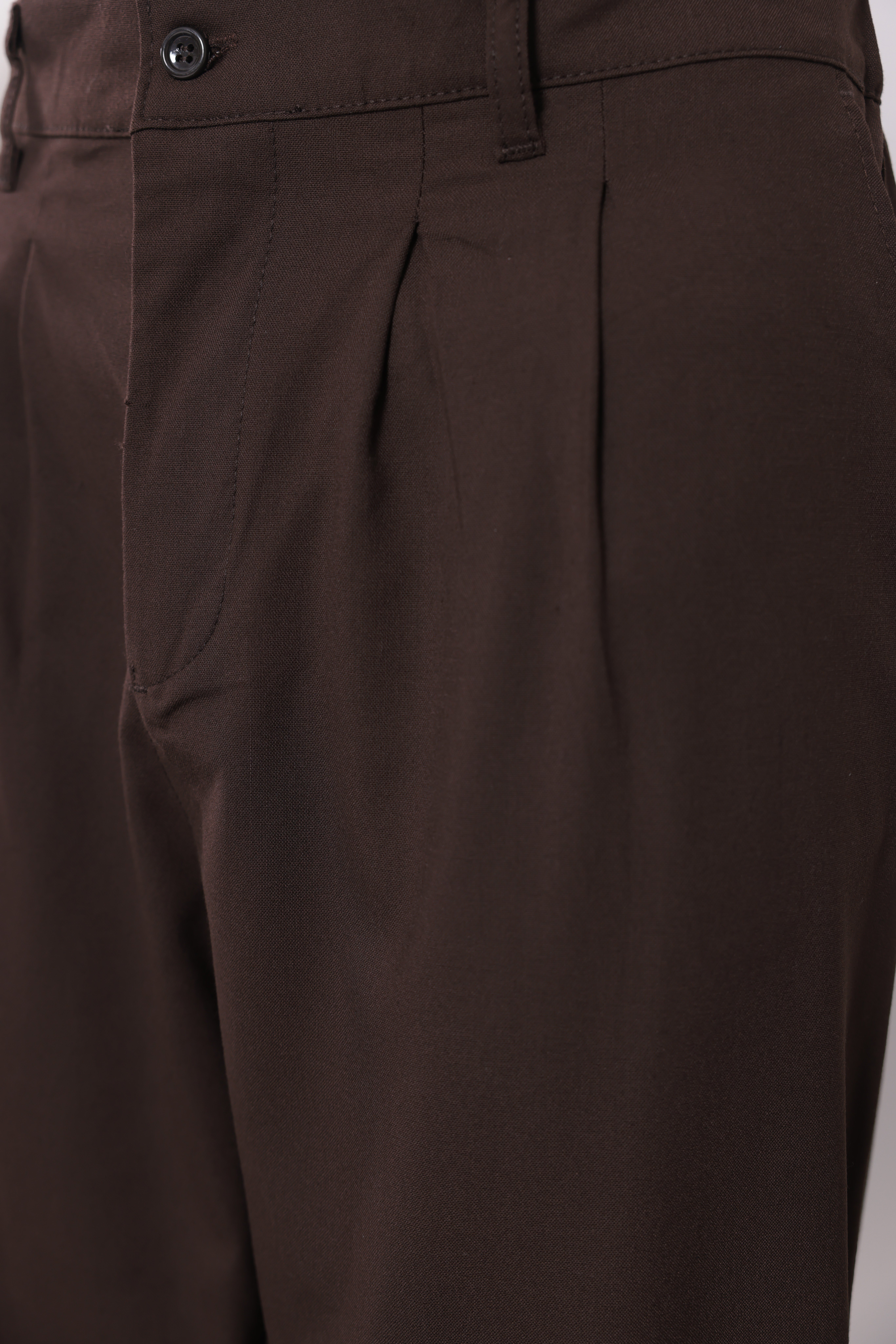 Kahverengi Plili Baggy Pantolon