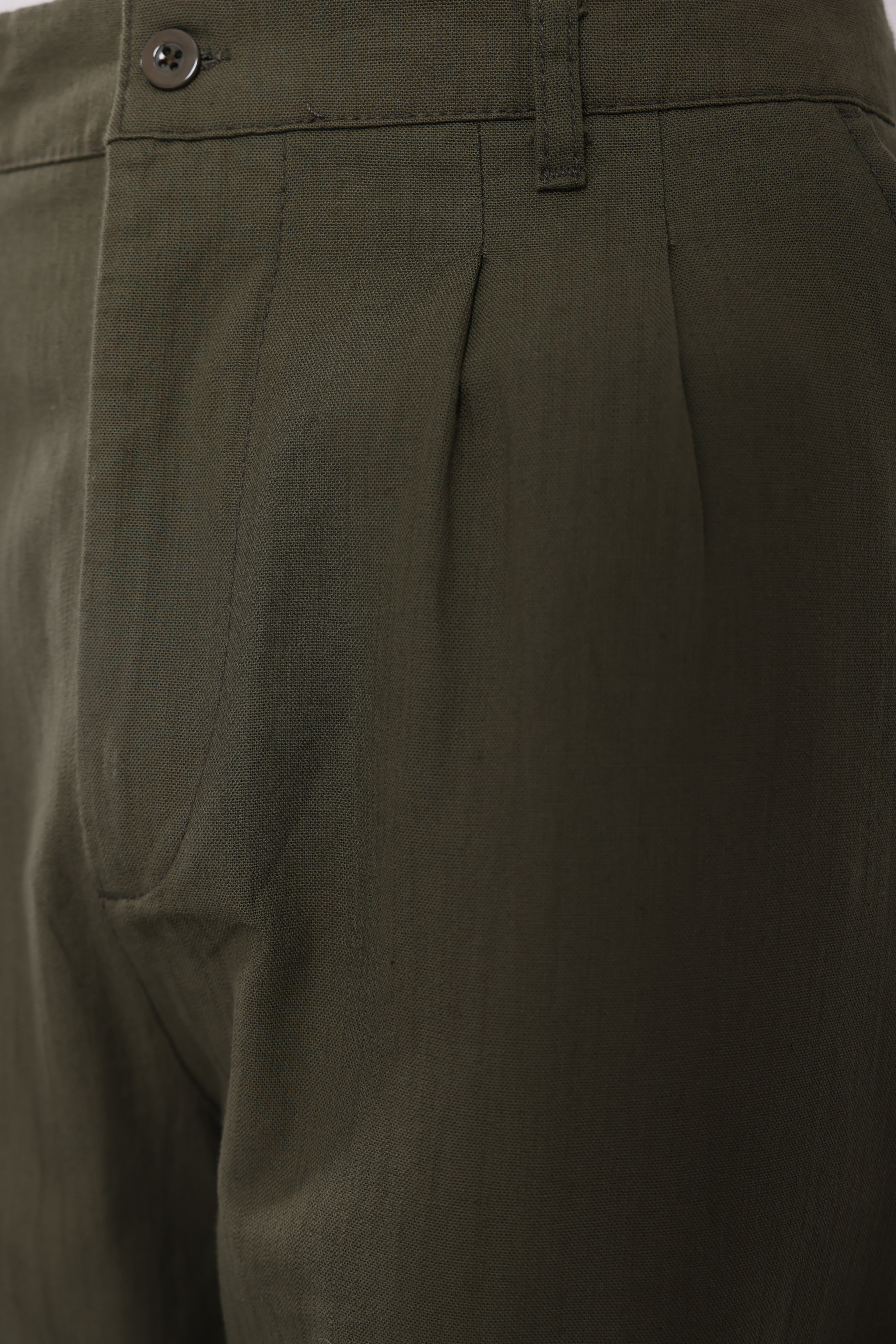 Keten Plili Baggy Pantolon