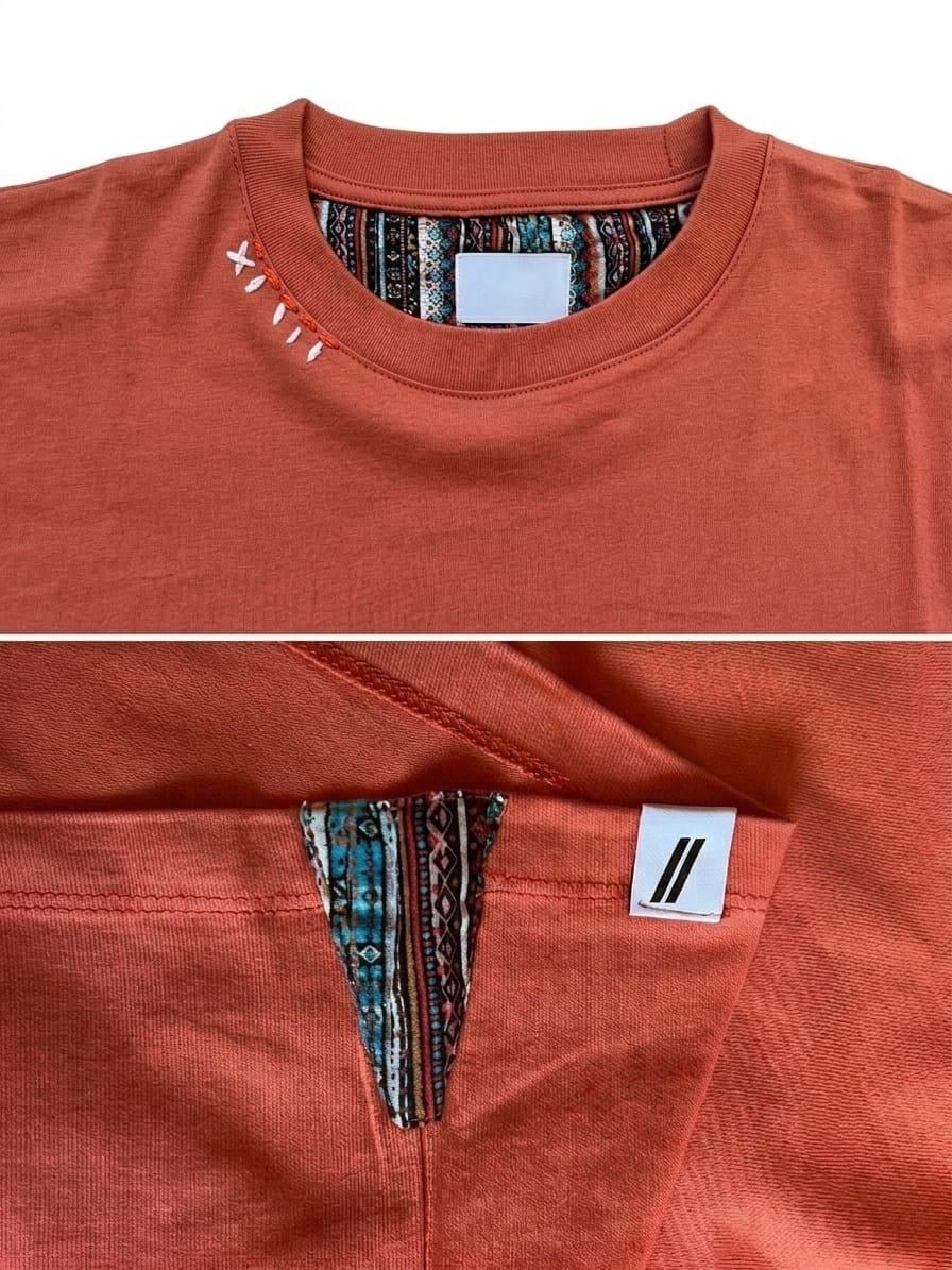 Yaka Nakış Detaylı T-shirt Somon